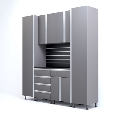 Latitude Run® Premium Garage Cabinets 7' Storage Sets Solution